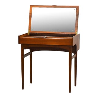 1960s Danish Modern Teak Vanity For Sale