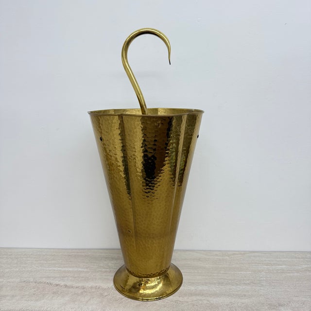 Metal Mid-Century Brass Umbrella Stand, 1970s For Sale - Image 7 of 18