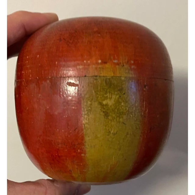 Antique Early 20th Century Paint Decorated Carved Wood Apple Box For Sale - Image 12 of 12