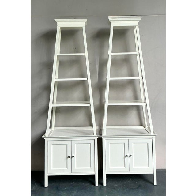 Late 20th Century Vintage Regency Lacquered Stacked Etagere - A Pair For Sale - Image 5 of 12