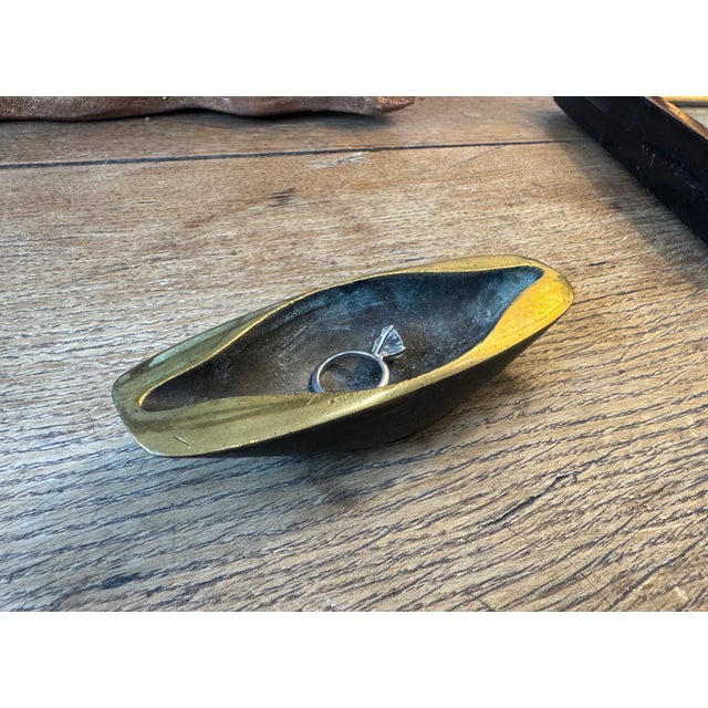 Vintage Solid Bronze Ring Dish For Sale - Image 9 of 11