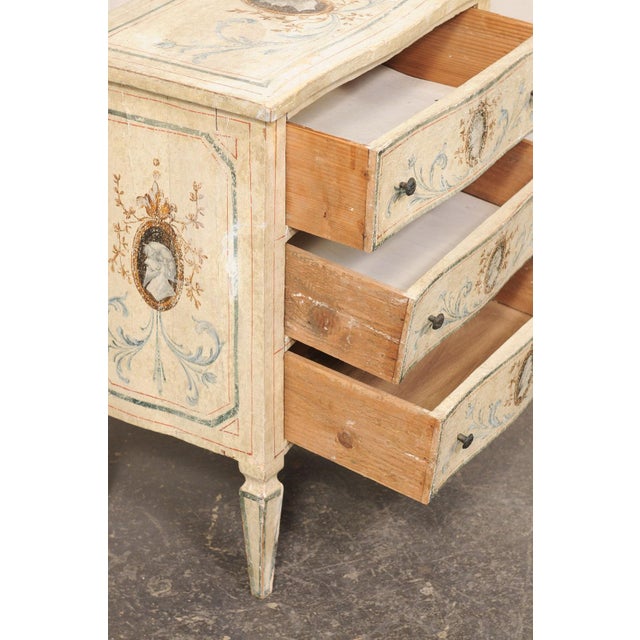 Mid 20th Century Italian Hand-Painted Serpentine Side Chest For Sale - Image 4 of 12