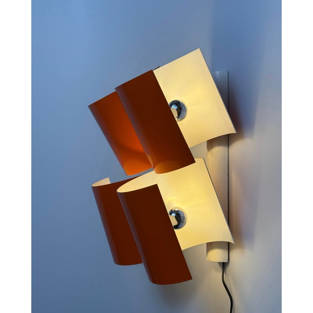 Orange Orange Wall Lamp by Giuliano Cesari for Nucleo, 1970s For Sale - Image 8 of 11
