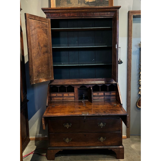 18th-Century Georgian Oak Bureau Bookcase For Sale - Image 12 of 13