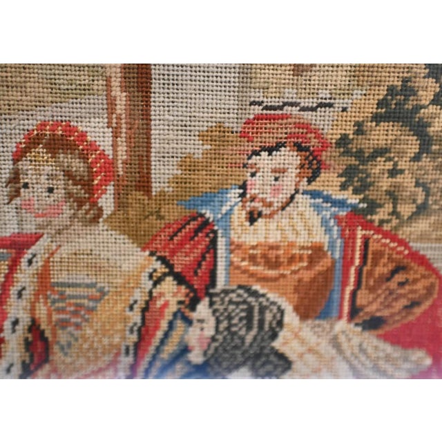 Wood Antique Italian Nobleman Tapestry in Gilt Frame, 1880s For Sale - Image 7 of 11