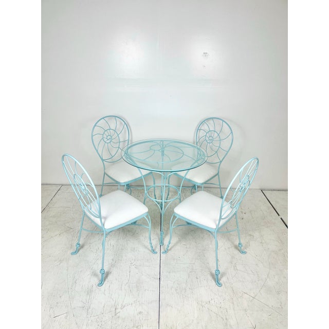 Wrought Iron Nautilus Shell Dining Set- Table and 4 Chairs For Sale In Tampa - Image 6 of 12