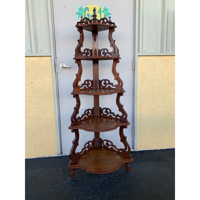Antique Hand Carved Corner Wood Shelf Chairish