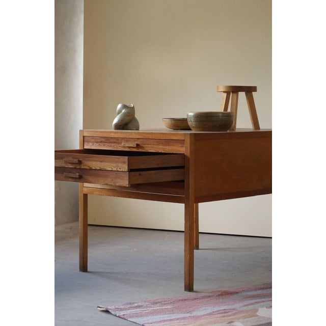 Mid-Century Large Danish Drawing Cabinet in Pine and Beech, 1960s For Sale - Image 10 of 18