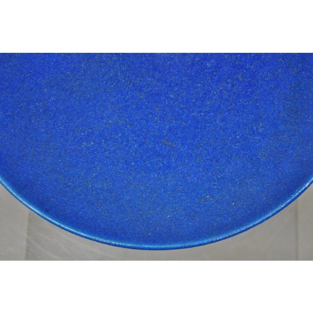 Early 20th Century Early 20th Century Edmond Lachenal French Art Nouveau Turquoise Blue Glazed Pottery Charger Plate For Sale - Image 5 of 11