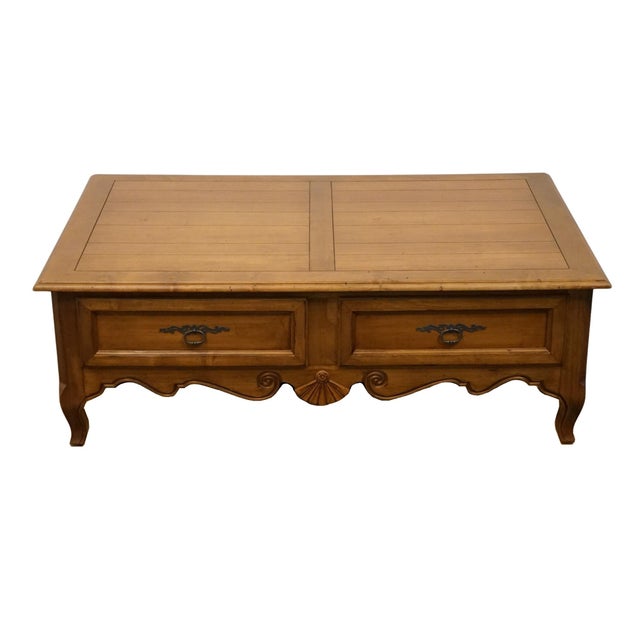 French Country Ethan Allen Country French Collection Solid Birch 48" Accent Coffee Table 26-8200 For Sale - Image 3 of 13