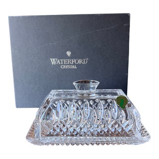 Waterford Crystal Vincent Rellis 2013 Collection Lismore Pattern 1/4 Pound Covered Butter Dish For Sale