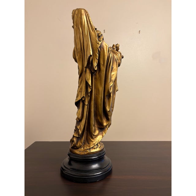 Vintage Pair Gold Signed Norwal Chalkware Grecian Lady Sculptures For Sale In Boise - Image 6 of 10