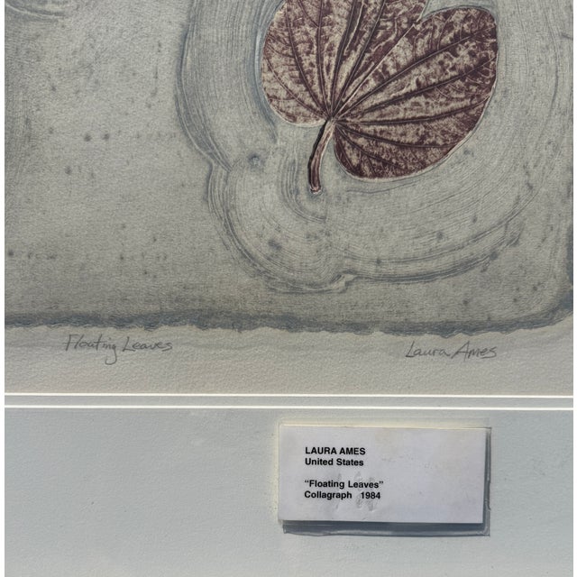 "Floating Leaves" Collograph by Laura Ames 1984 For Sale In Miami - Image 6 of 13