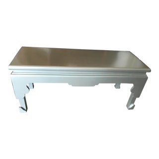 Painted Silver Rectangular Cocktail Table For Sale