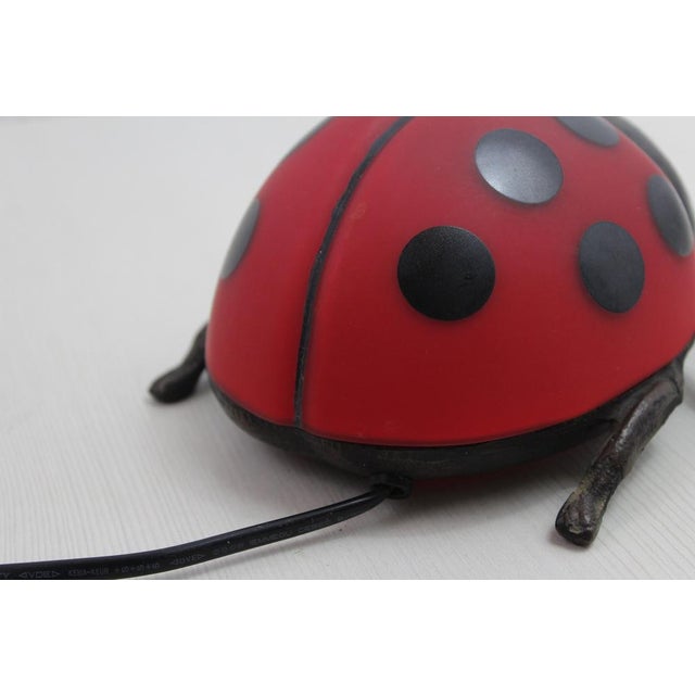 Ladybug Lamp in Cast Iron and Glass Paste, 1970s For Sale - Image 4 of 12