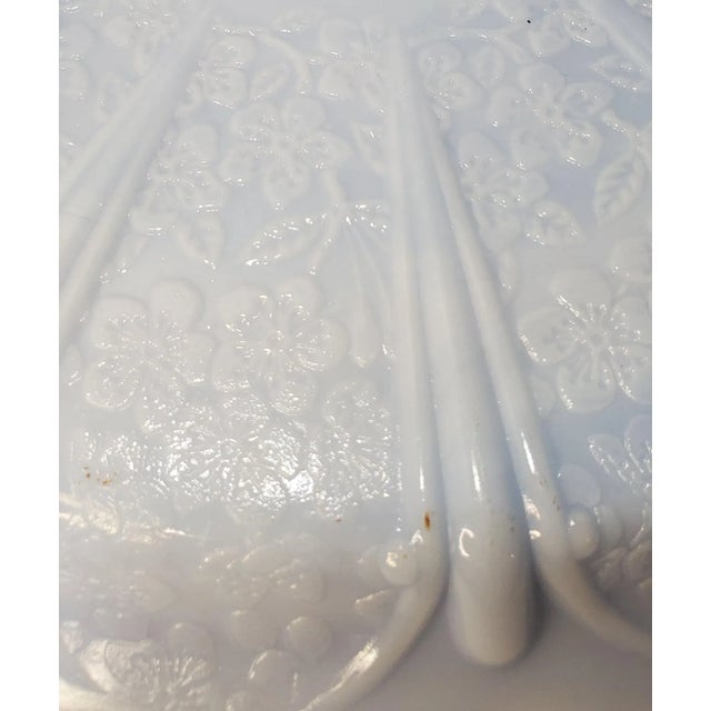 Glass 1930s Jeanette Cherry Blossom Delphite Handled Platter For Sale - Image 7 of 8