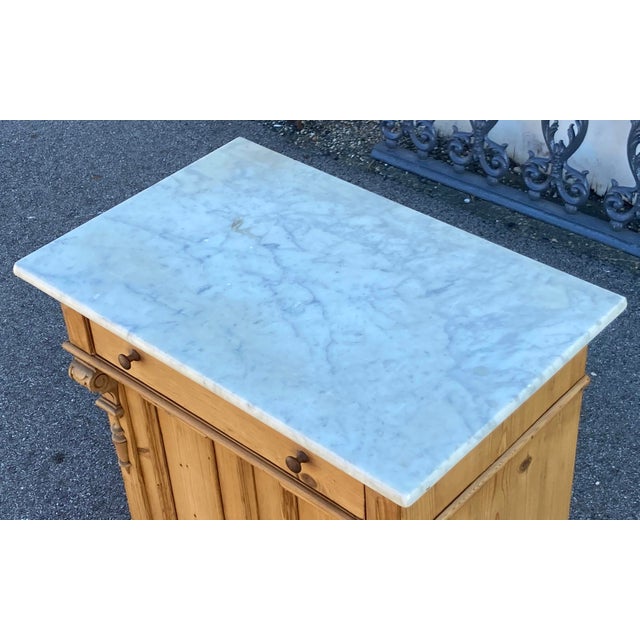 Pine Two Door Marble Top Dresser Base For Sale - Image 10 of 16
