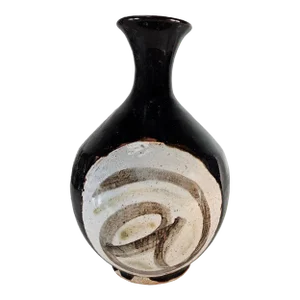 Studio Art Pottery Vase Organic Long Neck Ikebana