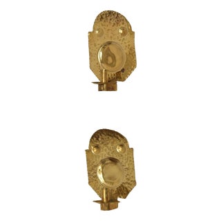 Mid-Century Swedish Brass Sconces, Set of 2 For Sale