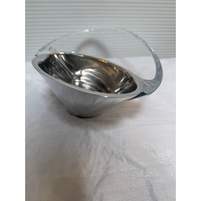 Glass Nambe Butterfly Serving Bowl Dip Set For Sale - Image 7 of 12