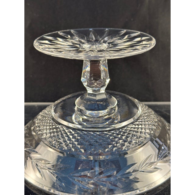 1970s Waterford Crystal Glandore Footed Compote Pedestal Dish 6" Irish Cut Glass For Sale - Image 5 of 7