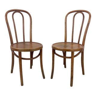 Pair Vintage Bentwood Thonet Cafe Chairs For Sale