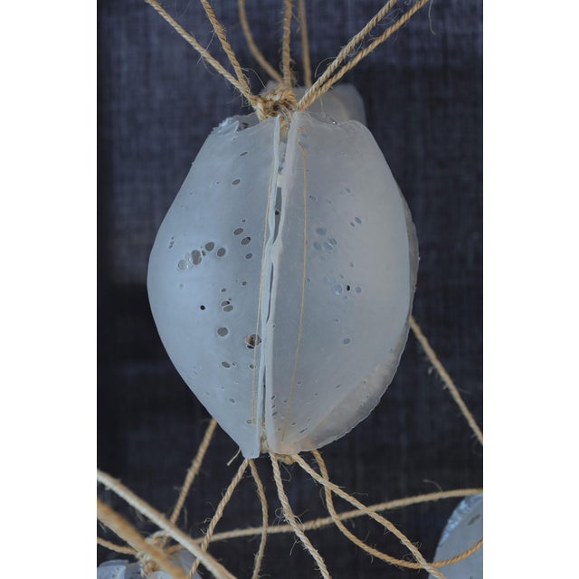 Metal Manolito & Manolito "Ouef De Selenite" Custom Blown Glass and Rope Chandelier For Sale - Image 7 of 10