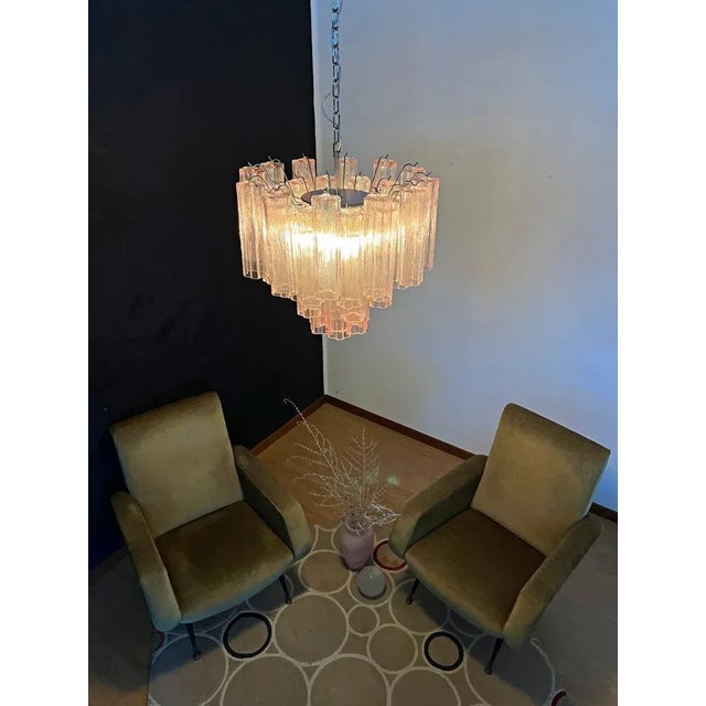 Murano Glass Tube Chandelier For Sale - Image 4 of 13