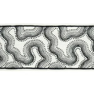 Schumacher Topos Beaded Tape in Black & White