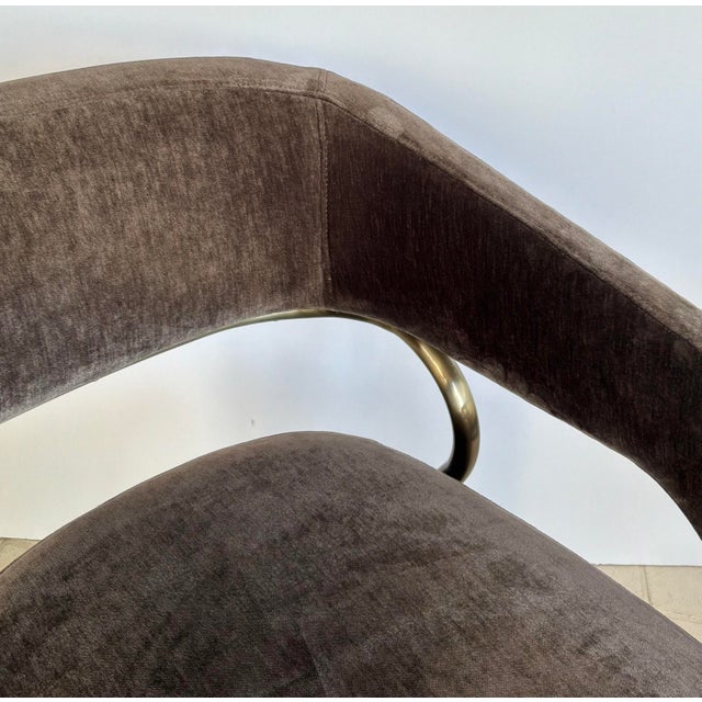 2020s Caracole Modern Mink Velvet Gazelle Dining Chairs Pair For Sale - Image 5 of 7