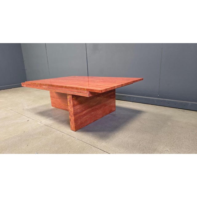 Red Travertine Coffee Table, 1970s For Sale - Image 4 of 14