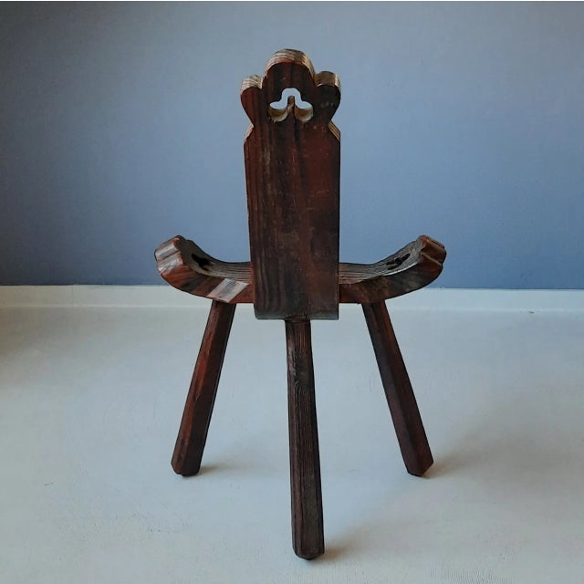 Wood Spanish Wooden Stool, 1960s For Sale - Image 7 of 10