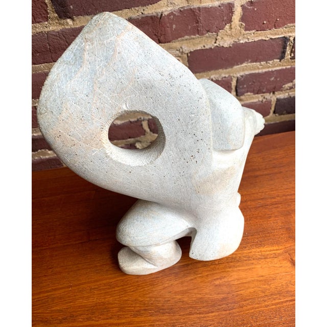 2000 - 2009 Original Abraham Anghik Signed Soapstone Inuit Carving Sculpture For Sale - Image 5 of 10