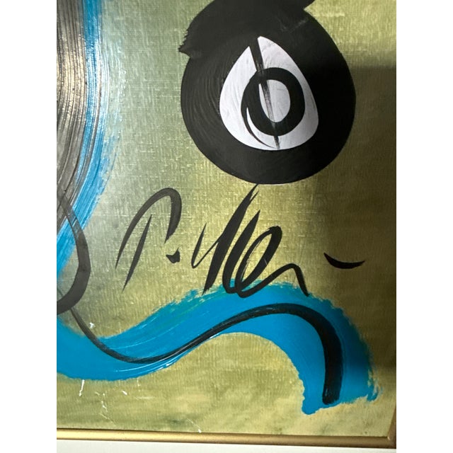 Peter Keil 1970s Peter Keil “Blue Pablo Picasso” Cubist Painting For Sale - Image 4 of 6