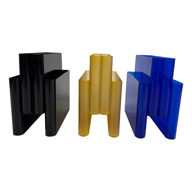 Black Magazine Rack by Giotto Stoppino for Kartell, 1970s For Sale