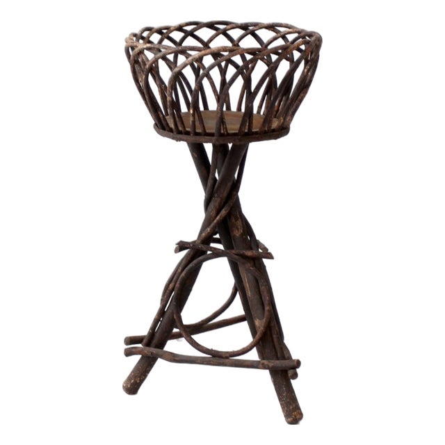 Antique Adirondack Twig Plant Stand For Sale