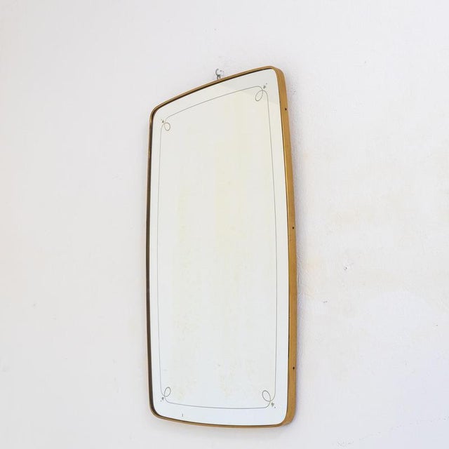 Rectangular Mirror with Brass Frame, 1960s For Sale - Image 3 of 7