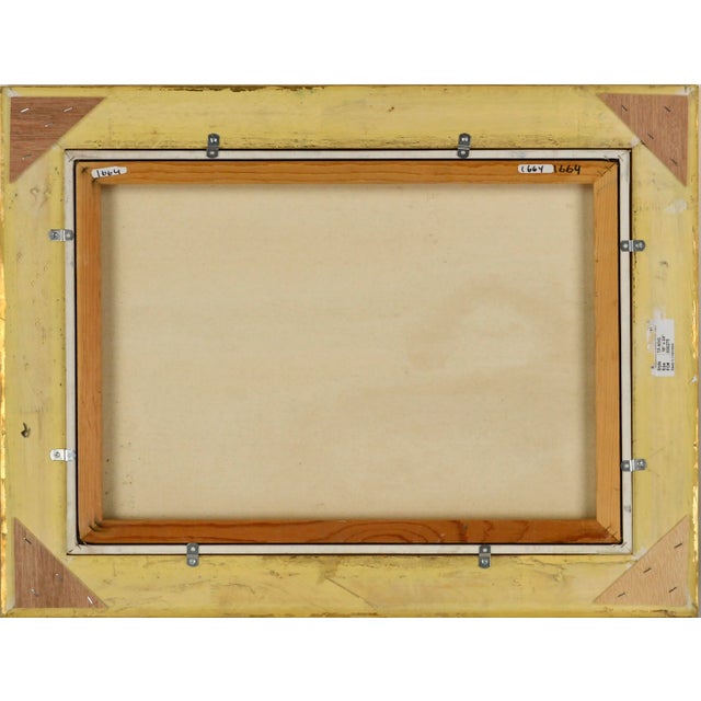 Blue 1960s "Over the Bridge, Armenia" Figurative Landscape Oil Painting by Hovanessian, Framed For Sale - Image 8 of 8