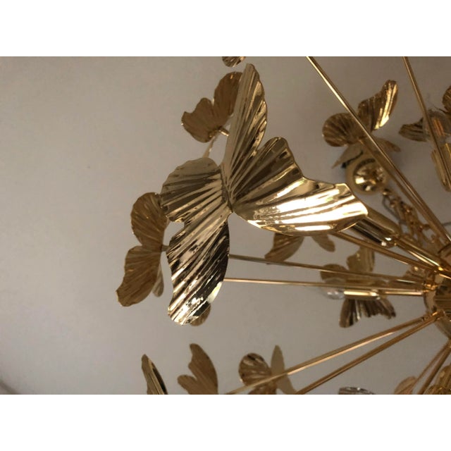 Butterfly Italian Gold Brass Multicolors Sputnik Chandelier For Sale - Image 11 of 13