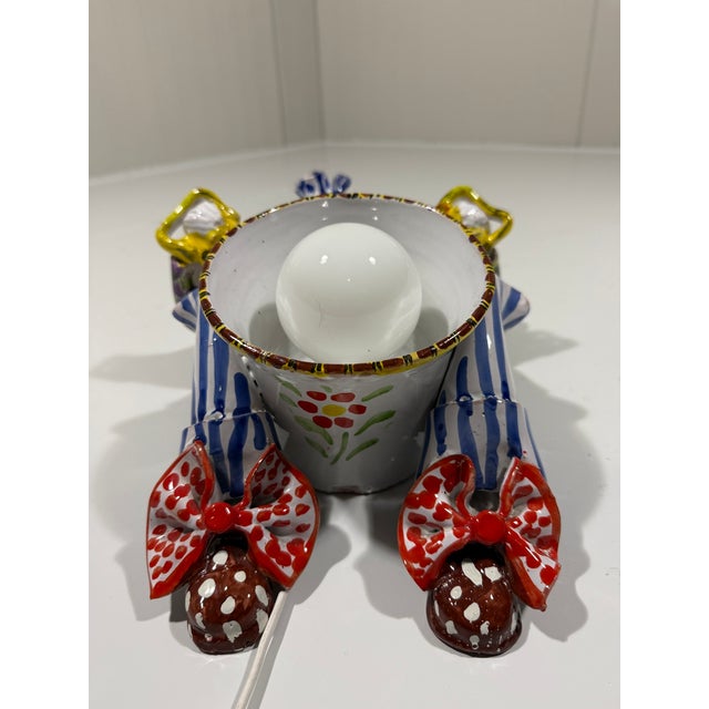 Green Italian Ceramic Clown Wall Lamp, 1950s For Sale - Image 8 of 18