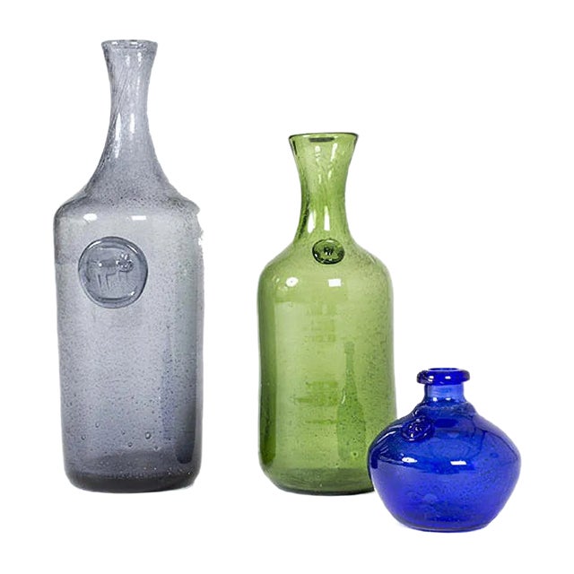 Glass Vases by Erik Höglund, Set of 3 For Sale