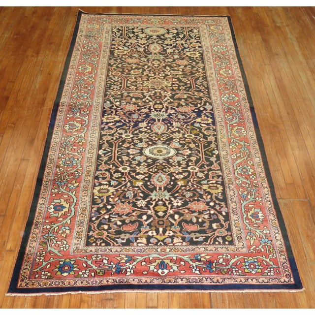 American Antique Persian Sultanabad Mahal Gallery Size Carpet For Sale - Image 3 of 6