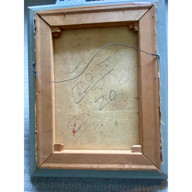 MCM 1960s French Street Scene Oil on Canvas Signed For Sale - Image 4 of 5