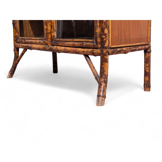 Wood Vintage Bamboo Display Cabinet, 1880 For Sale - Image 7 of 10