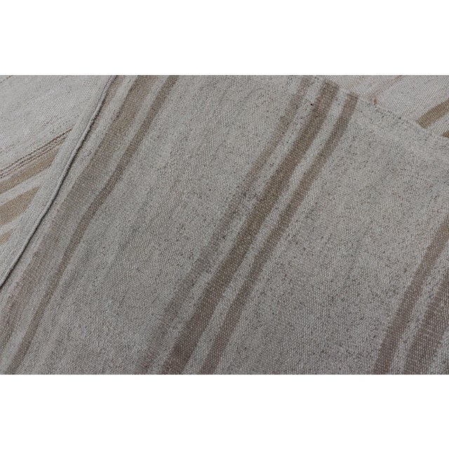 Vintage Turkish Kilim Gallery Runner in Beige & Cream Striped Design 3'10 X 10'4 For Sale - Image 12 of 12