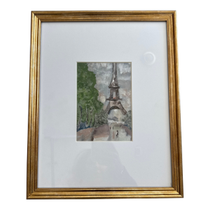 Framed and Matted Eiffel Tower Abstract Print
