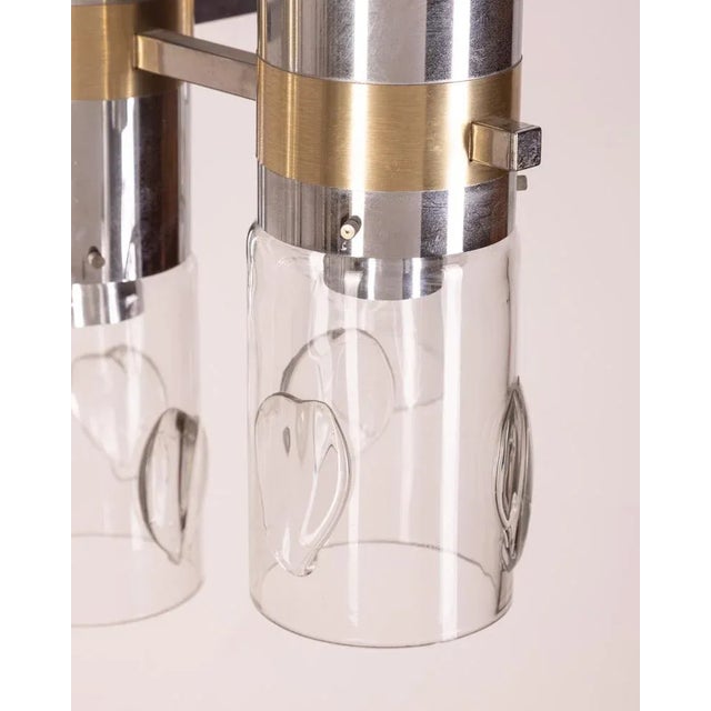 Silver Ceiling Light in Metal and Glass by Gaetano Sciolari, 1970s For Sale - Image 8 of 10