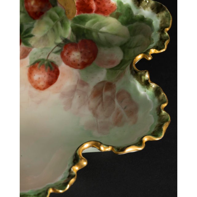 Ceramic Hand-Painted Porcelain Strawberry Bowl from Rosenthal Monbijou, Germany, 1900 For Sale - Image 7 of 11