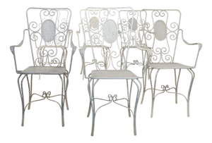 Italian Wrought Iron Garden Chairs from Home and Garden, 1950s, Set of 6
