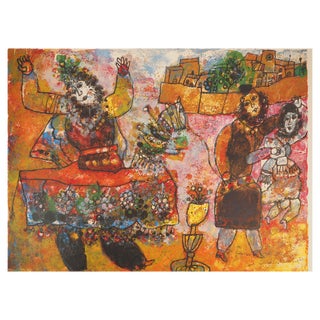 Theo Tobiasse, The Clown of the City, Original Lithograph For Sale